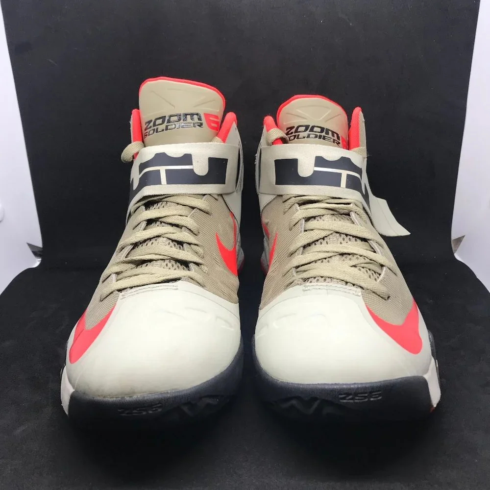 Nike Zoom LeBron James Soldier VI 6 Men's Sz 9.5  Crimson/Beige Shoes 525015-010 - Picture 5 of 12